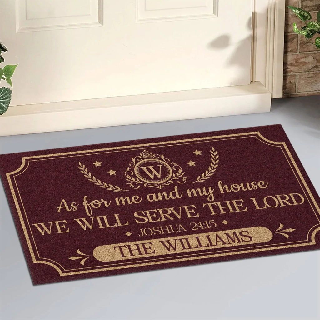 For Me And My House - Personalized Doormat