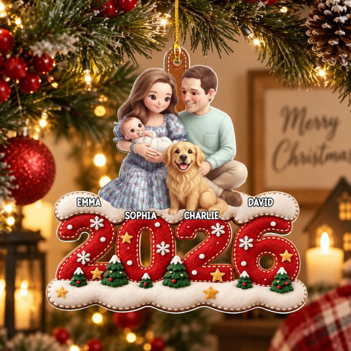 Custom Couple Christmas Ornament, Anniversary Gift •  A Christmas to Remember - Personalized Acrylic Ornament
