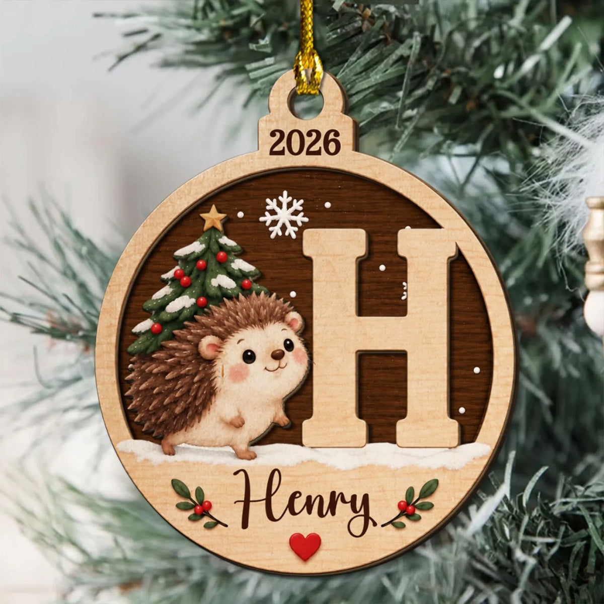 Custom Baby Christmas Ornament for New Parents •  A Piece Of Christmas - Personalized 2-Layered Wood Ornament