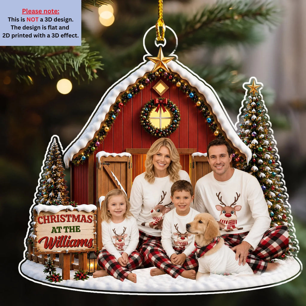 Custom Family Ornament, Christmas Gift for Family Members •  Merry Family Moments -  Personalized 3D Effect Acrylic Ornament