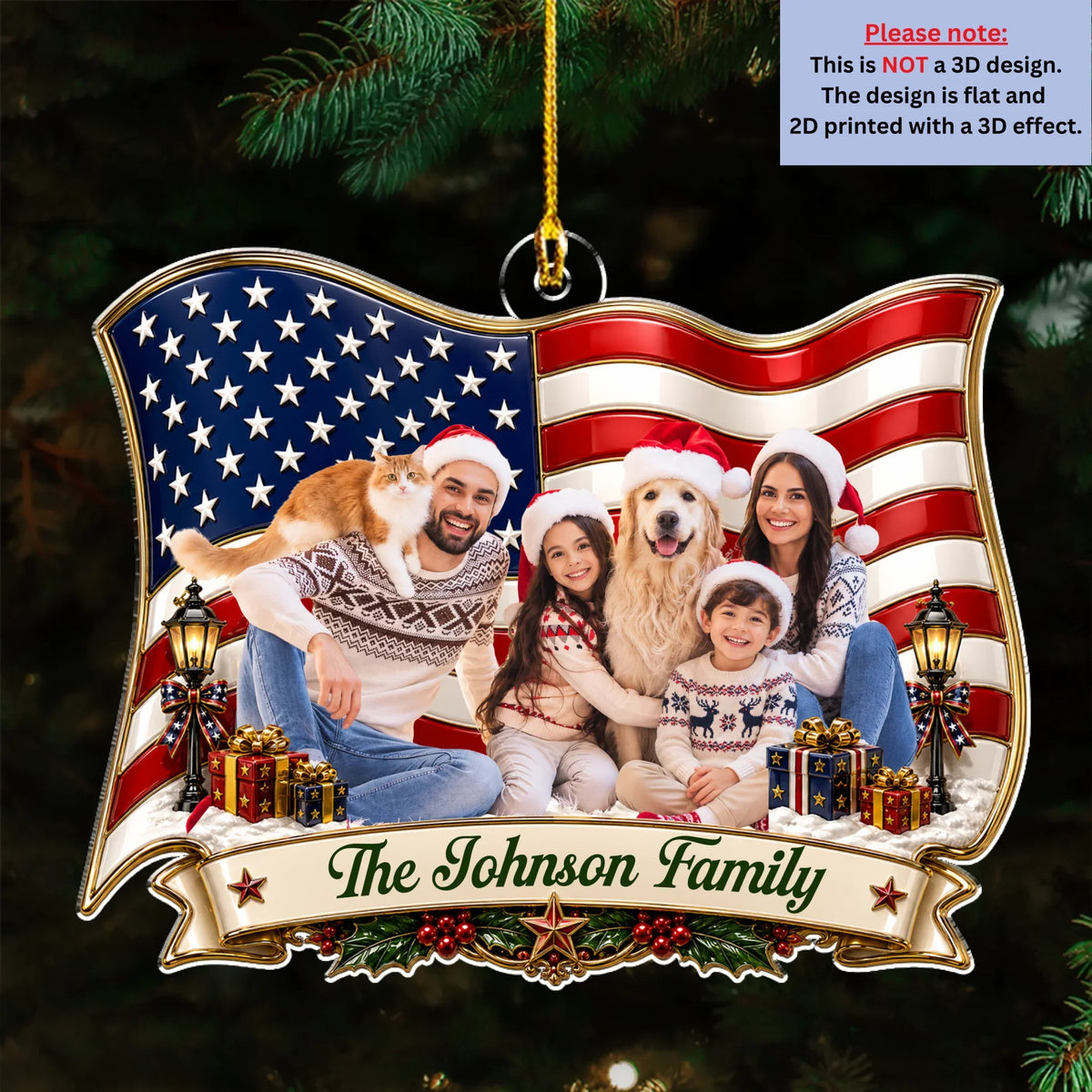 Custom Keepsake Christmas Ornament •  Freedom Runs In The Family - Personalized Acrylic Ornament