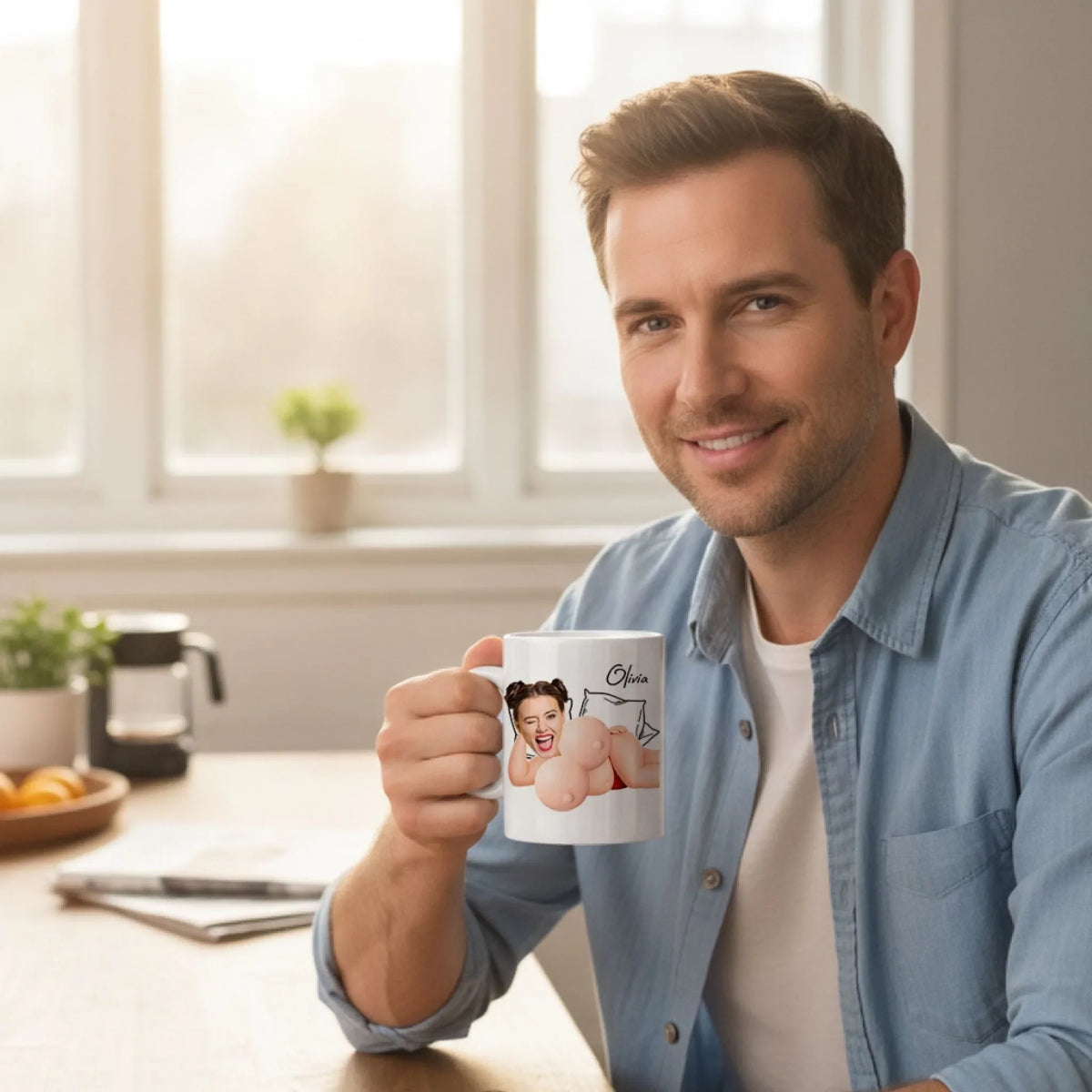 Custom Photo Anniversary Keepsake Gifts For Couple • Tough Life Hot Wife - Personalized Squishy Mug