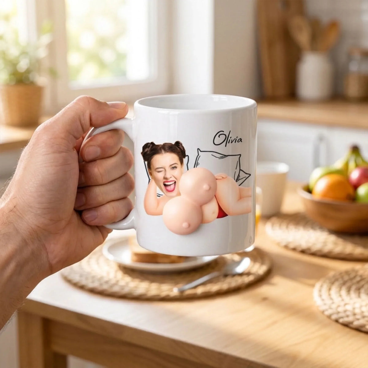 Custom Photo Anniversary Keepsake Gifts For Couple • Tough Life Hot Wife - Personalized Squishy Mug
