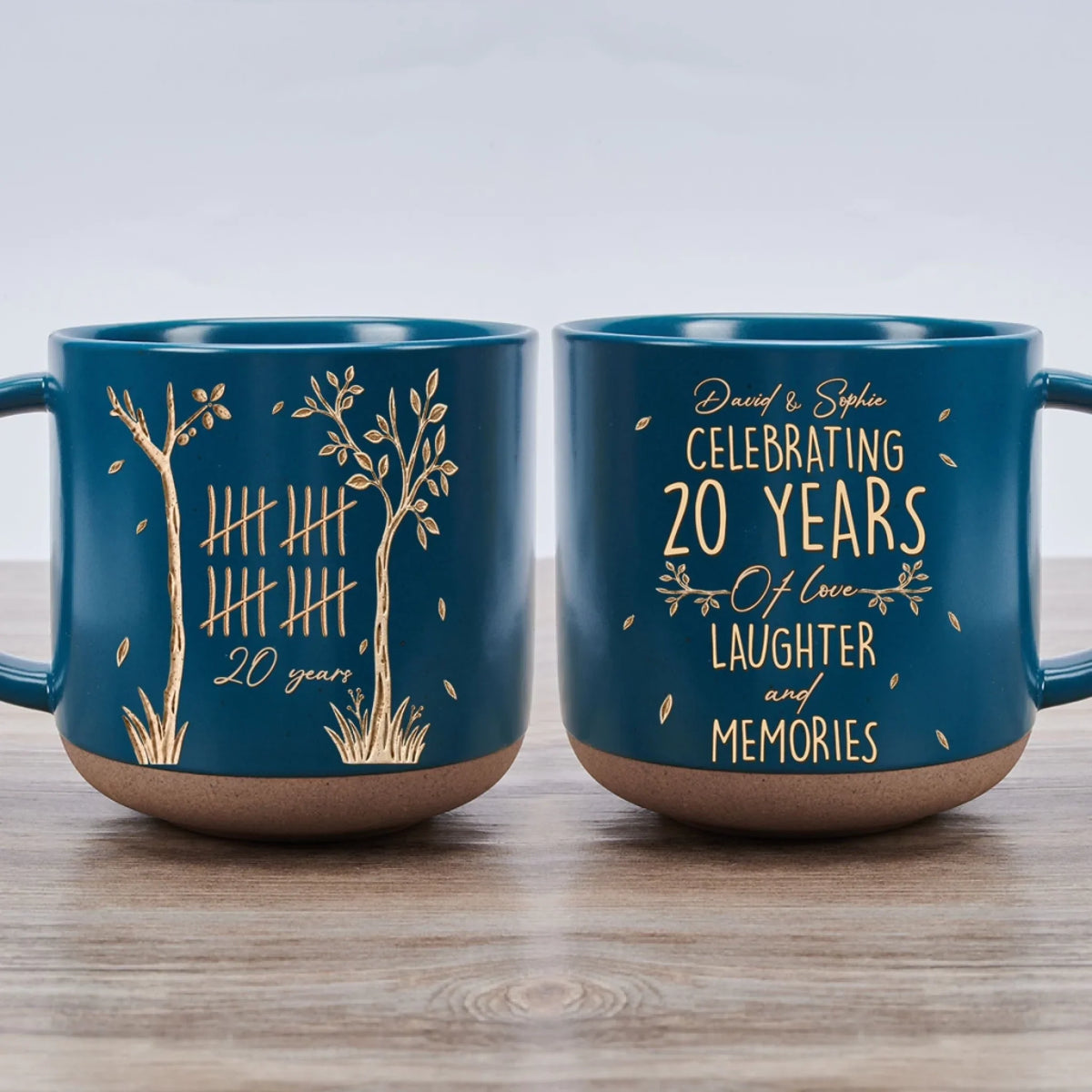 Custom Anniversary Keepsake Gifts For Couple • Love Grows Year By Year - Personalized Pottery Mug