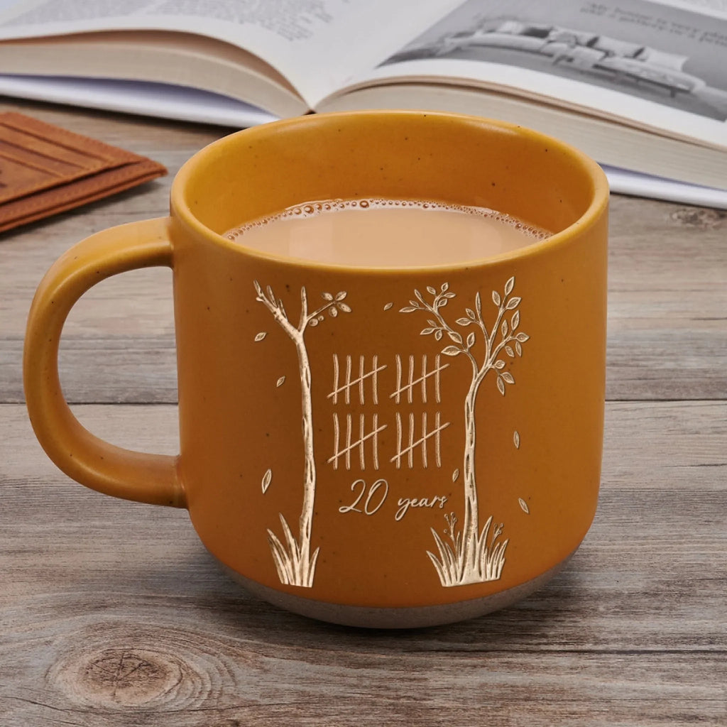 Custom Anniversary Keepsake Gifts For Couple • Love Grows Year By Year - Personalized Pottery Mug