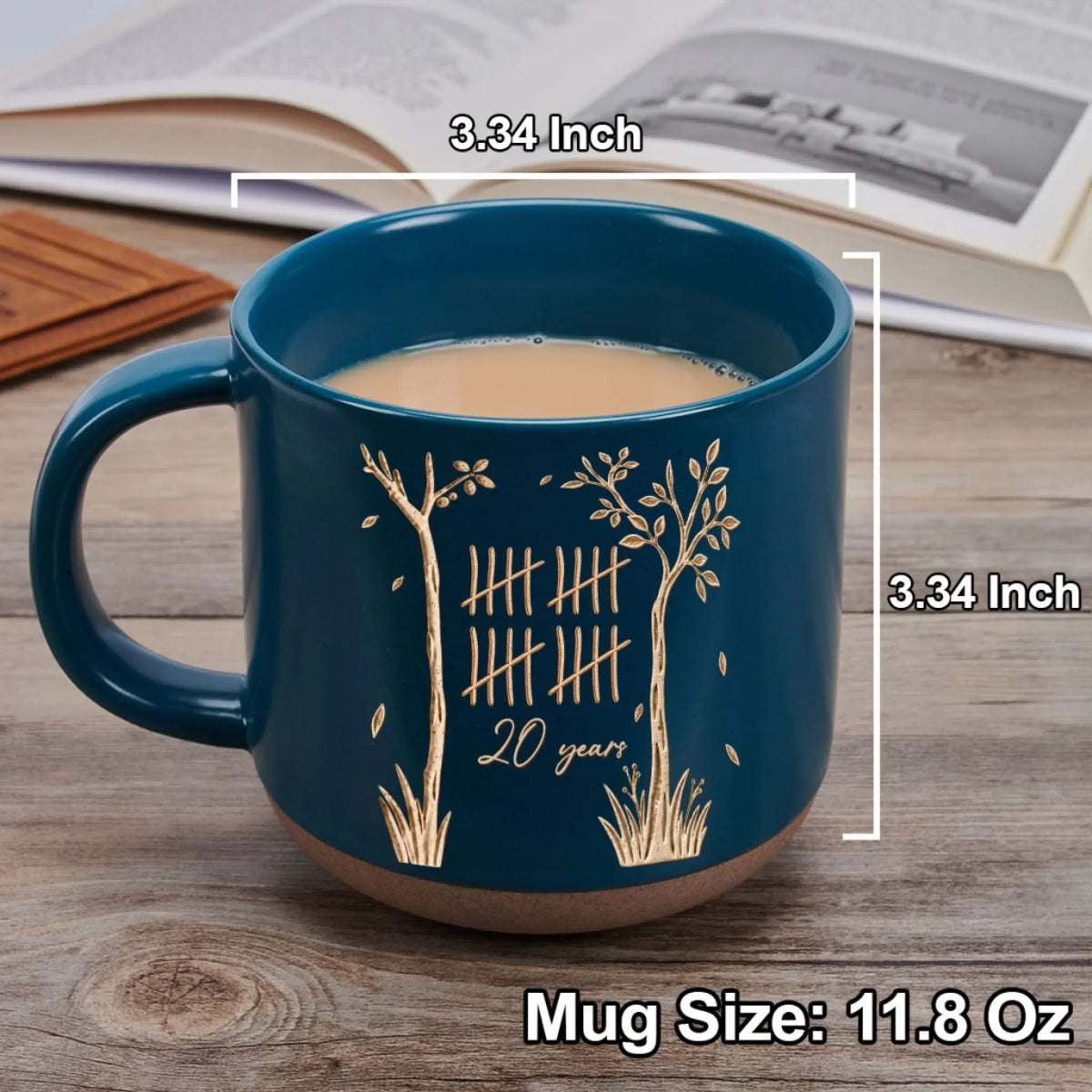 Custom Anniversary Keepsake Gifts For Couple • Love Grows Year By Year - Personalized Pottery Mug