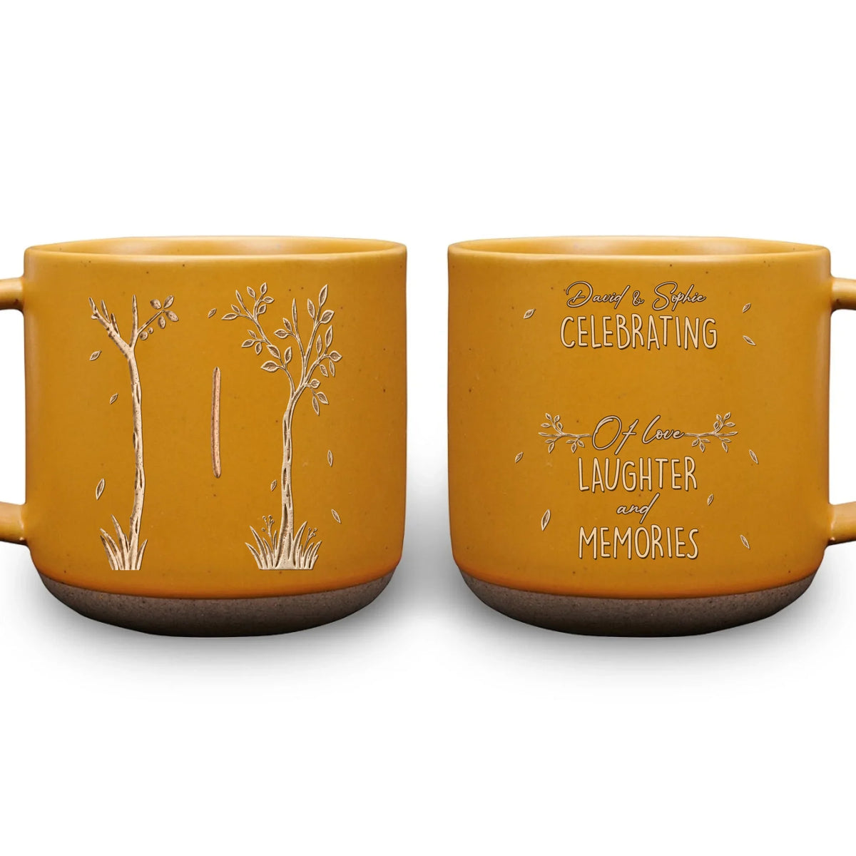 Custom Anniversary Keepsake Gifts For Couple • Love Grows Year By Year - Personalized Pottery Mug