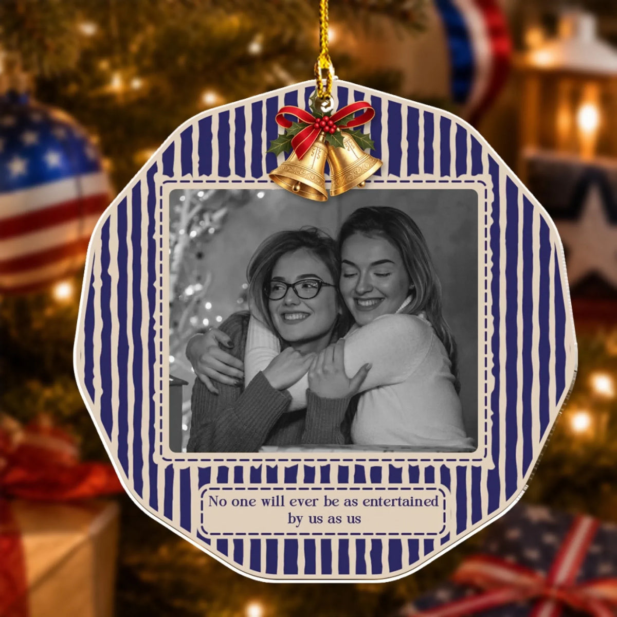 Custom Friendship Christmas Ornament, Best Friend Gift •  Vintage Bestie Snapshot - Personalized Acrylic Ornament