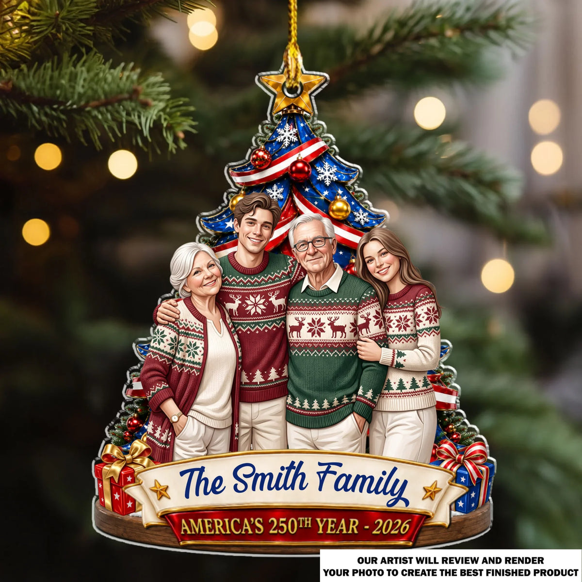 Custom Family Ornament, Christmas Gift for Family Members •  Making Christmas Memories - Personalized Acrylic Ornament