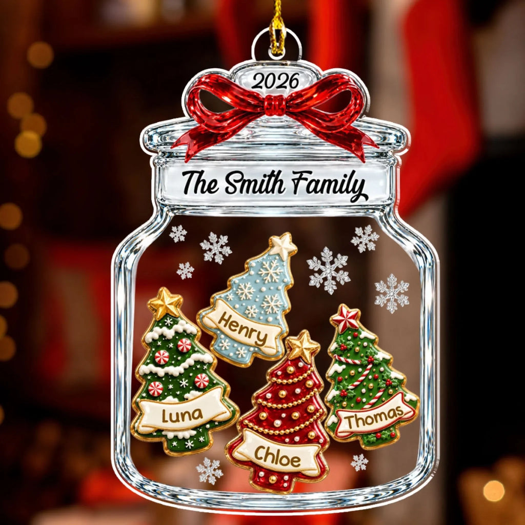 Custom Family Ornament, Christmas Gift for Family Members •  Family At Home - Personalized 3D Effect Acrylic Ornament