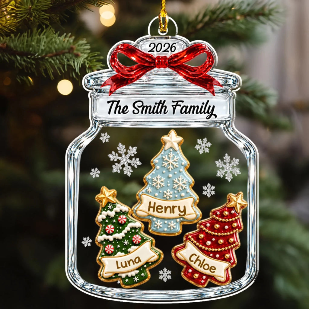 Custom Family Ornament, Christmas Gift for Family Members •  Family At Home - Personalized 3D Effect Acrylic Ornament