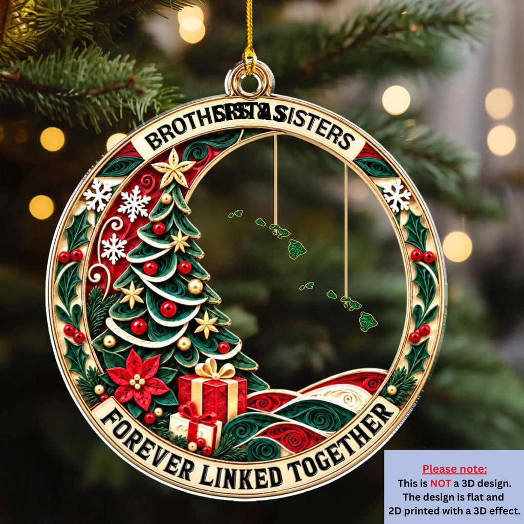 Custom Sister Christmas Ornament •  Siblings Christmas - Personalized Acrylic Ornament