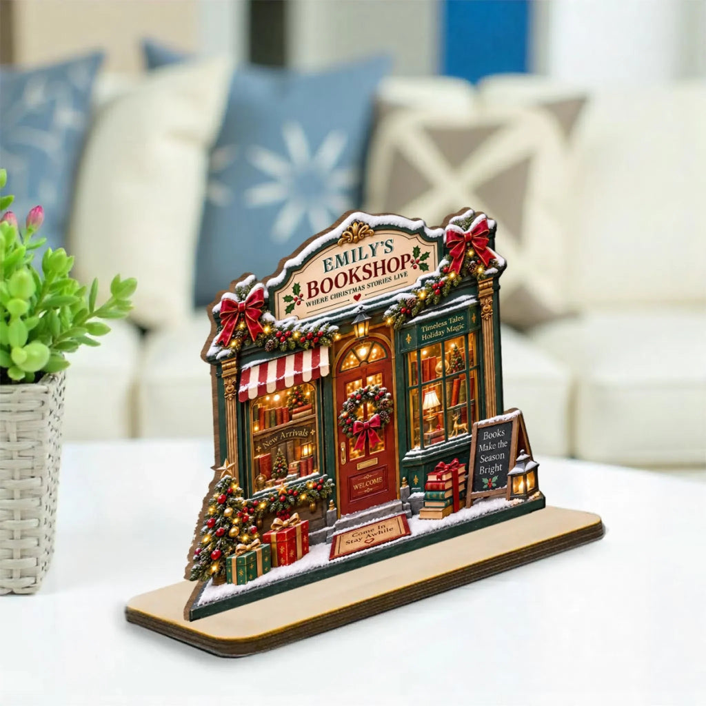 A Cozy Place For Stories - Personalized 2-Layer Wood Plaque With Flat Base