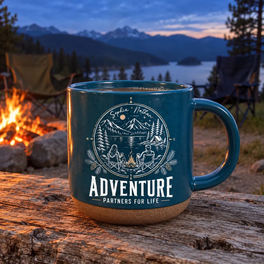 Custom Anniversary Keepsake Gifts For Couple • Adventure Is Better Together - Personalized Pottery Mug