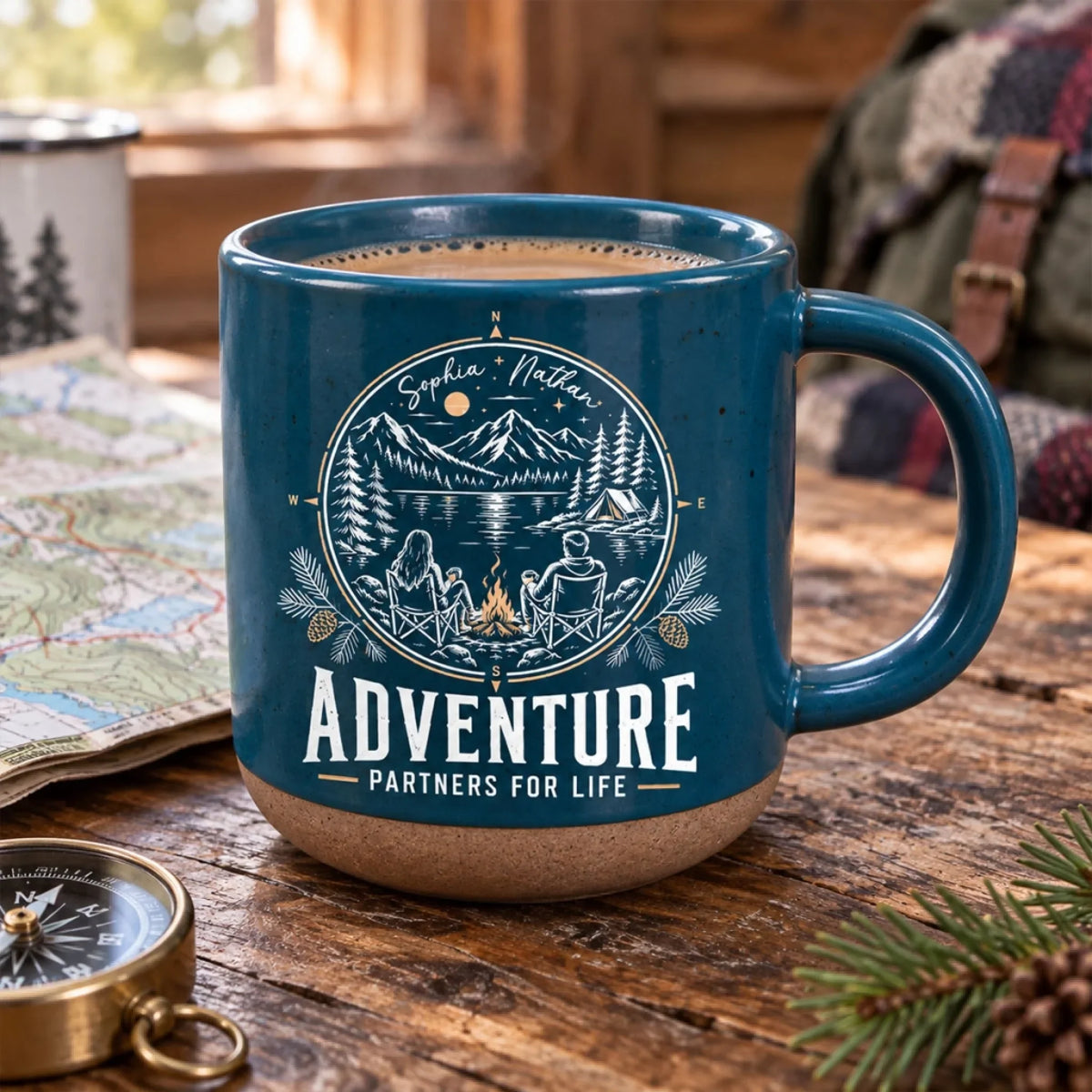 Custom Anniversary Keepsake Gifts For Couple • Adventure Is Better Together - Personalized Pottery Mug