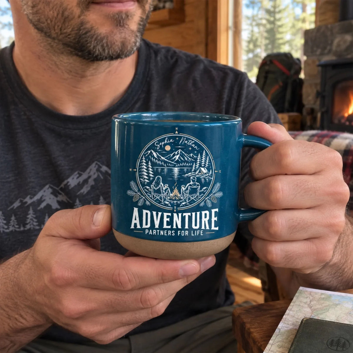 Custom Anniversary Keepsake Gifts For Couple • Adventure Is Better Together - Personalized Pottery Mug