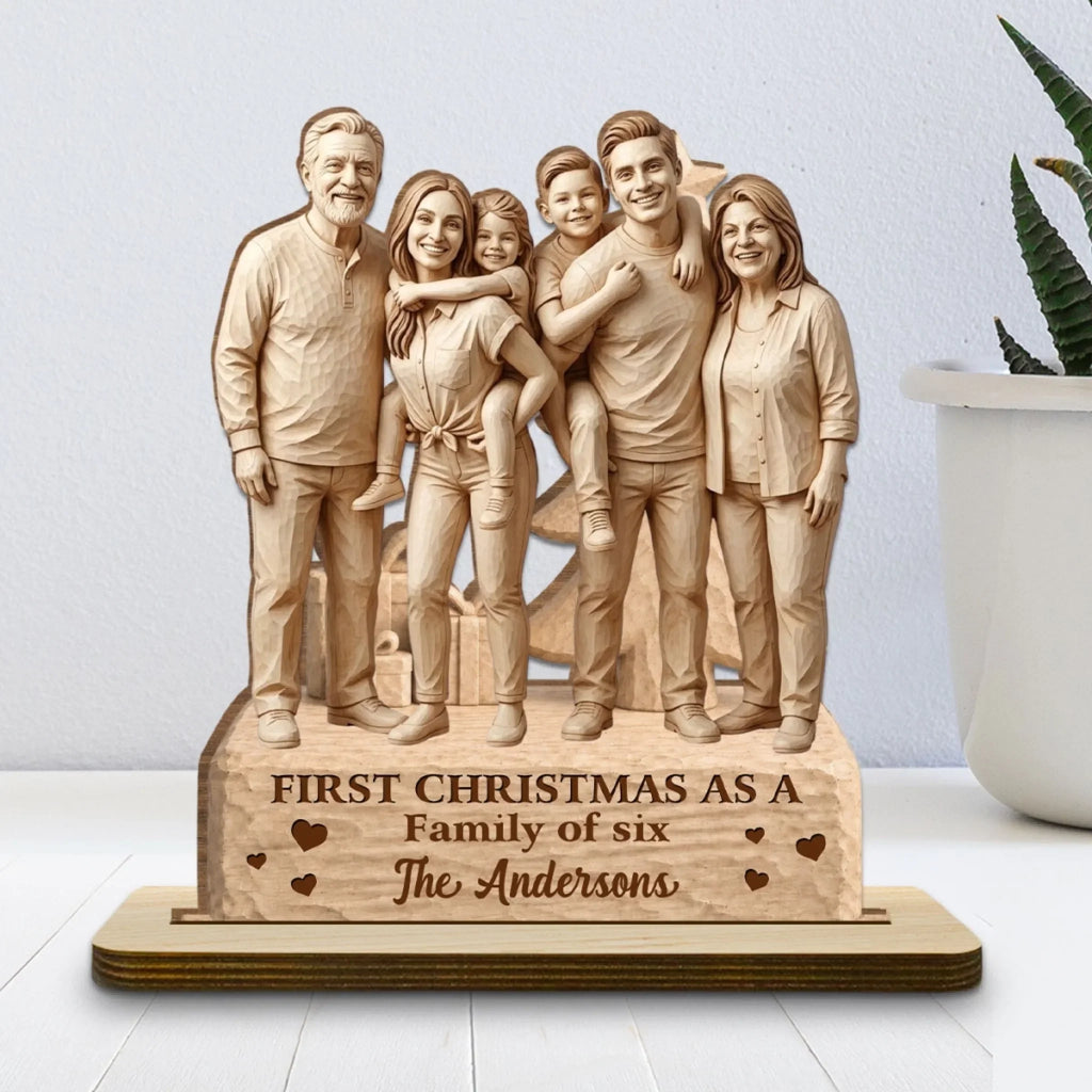 Custom Decor for Mom, Special Gift for Mother • Our Merry Beginning - Personalized 2-Layer Wood Plaque With Flat Base