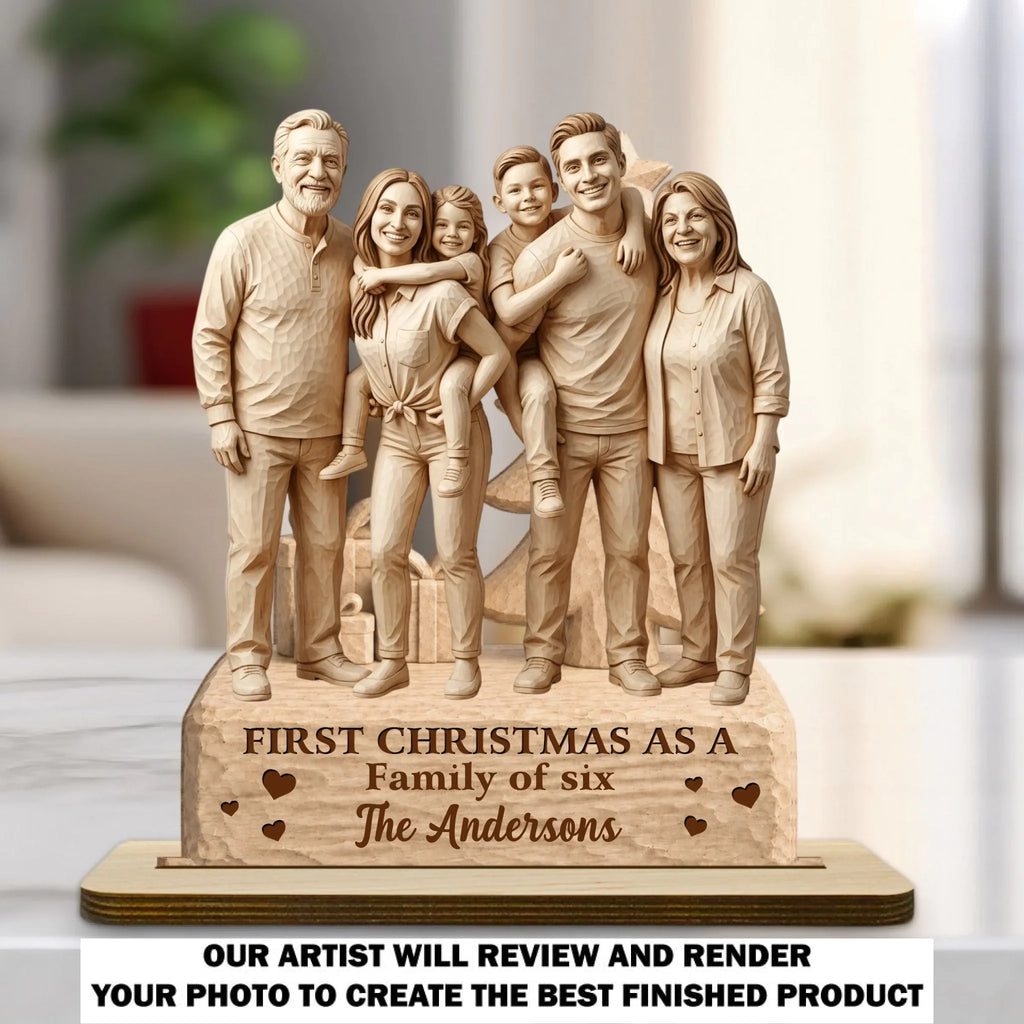 Custom Decor for Mom, Special Gift for Mother • Our Merry Beginning - Personalized 2-Layer Wood Plaque With Flat Base