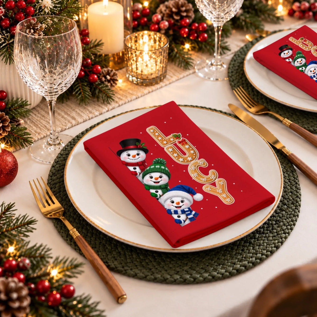 Christmas Letters - Personalized Napkin