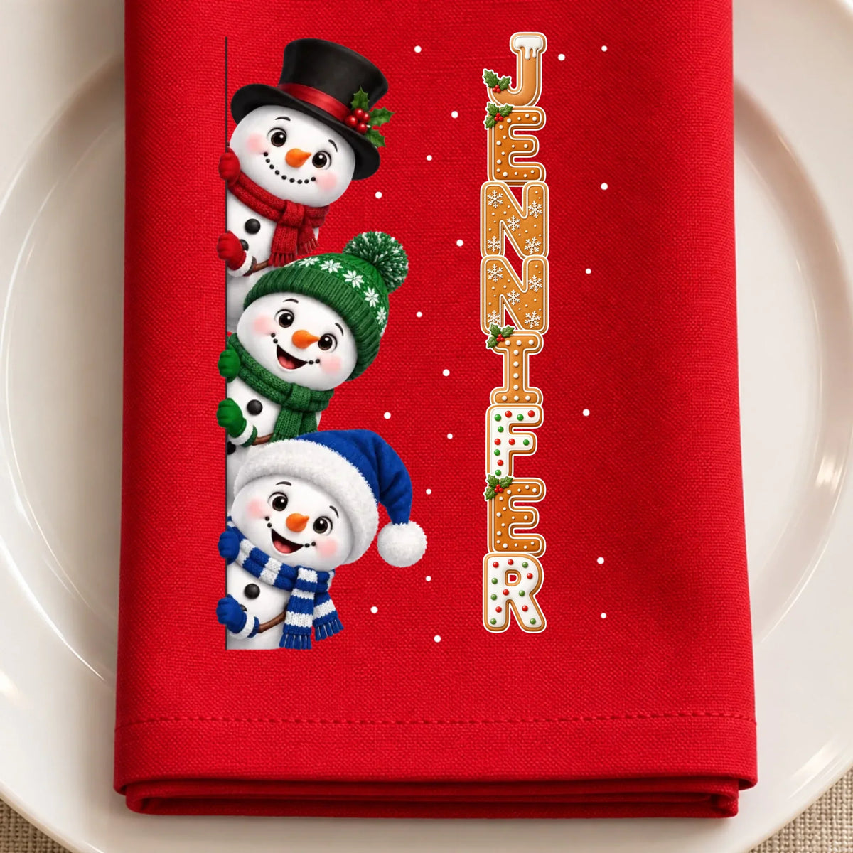 Christmas Letters - Personalized Napkin