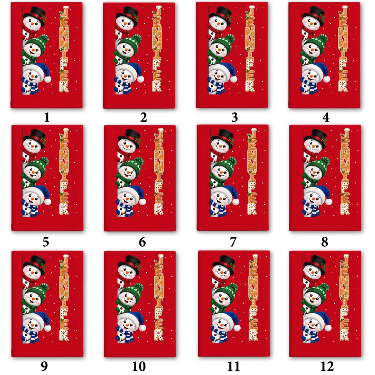 Christmas Letters - Personalized Napkin