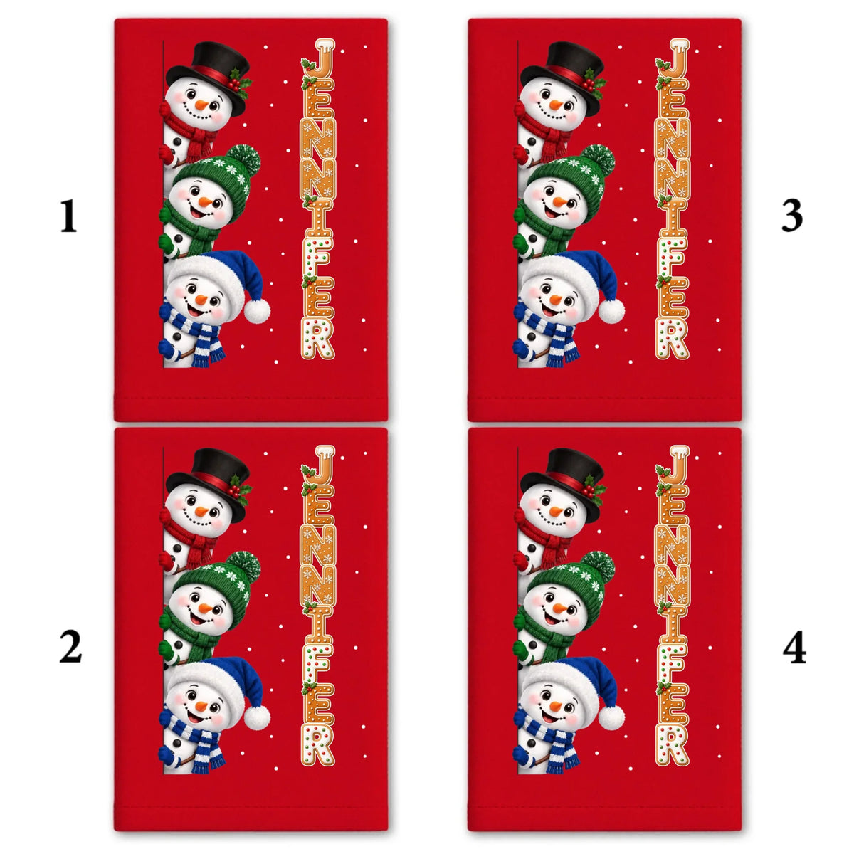 Christmas Letters - Personalized Napkin
