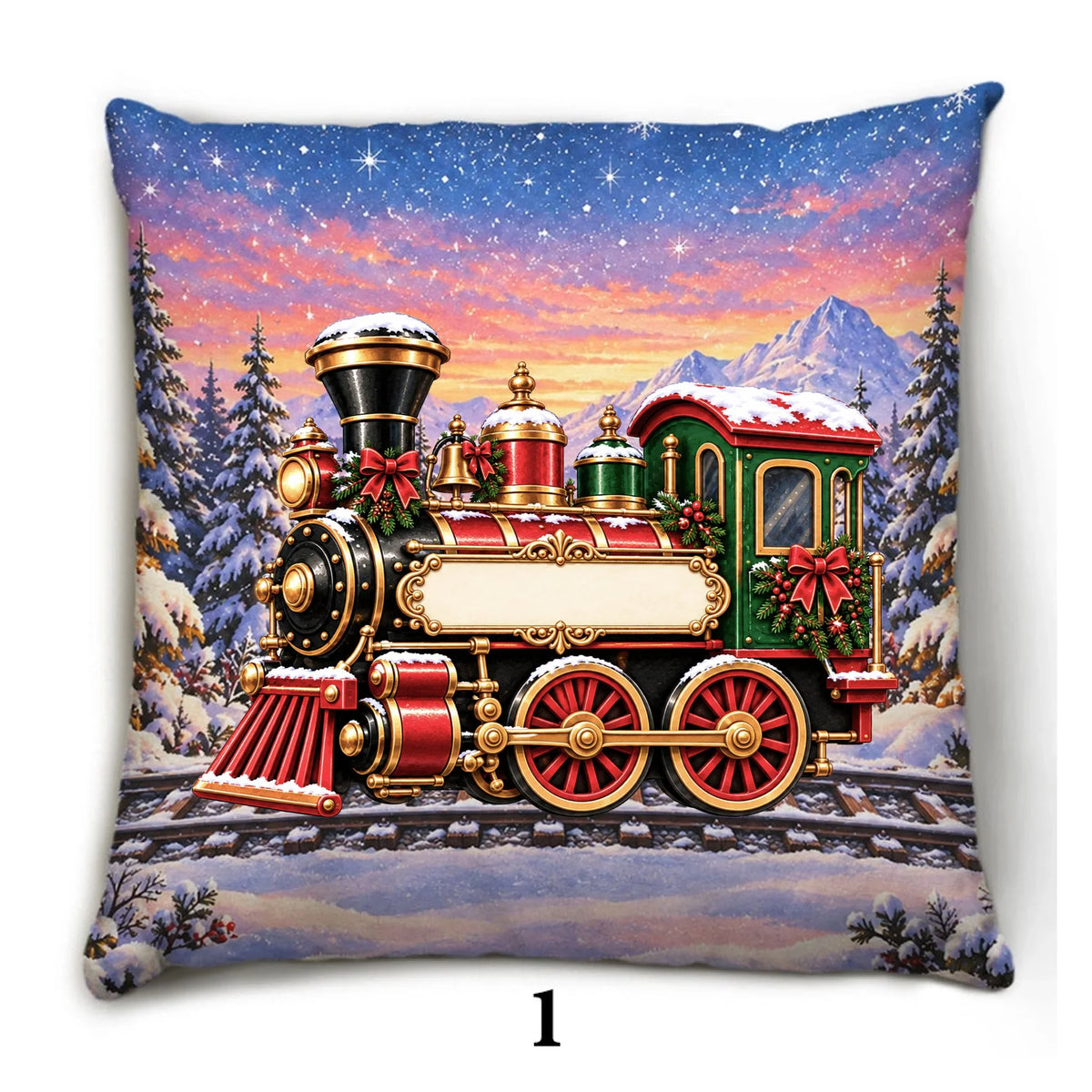 Train Family In Christmas - Personalized Throw Pillow
