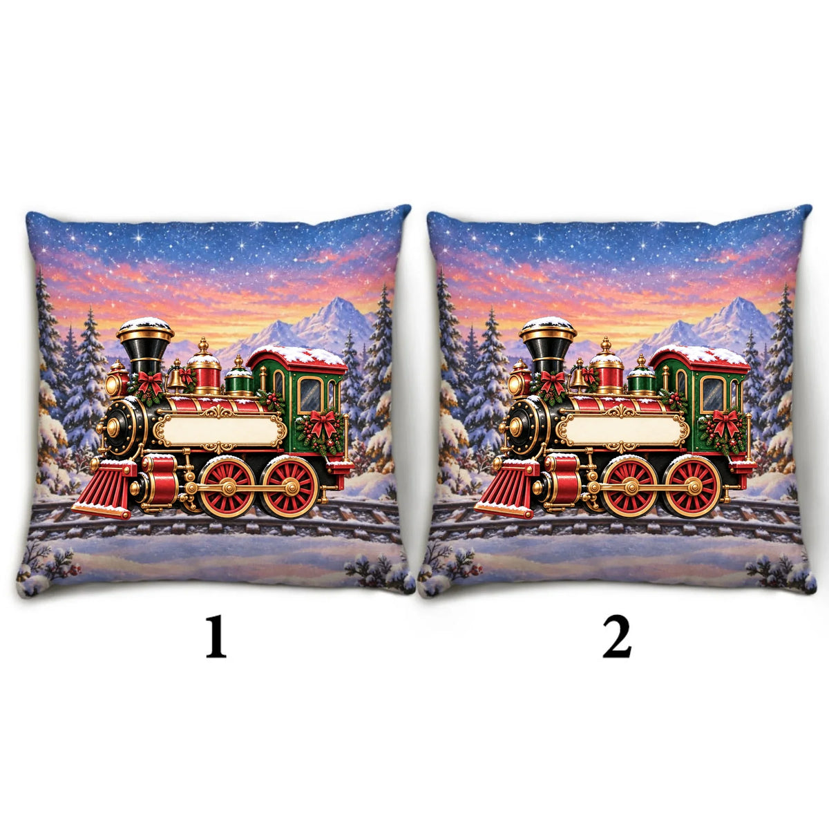Train Family In Christmas - Personalized Throw Pillow