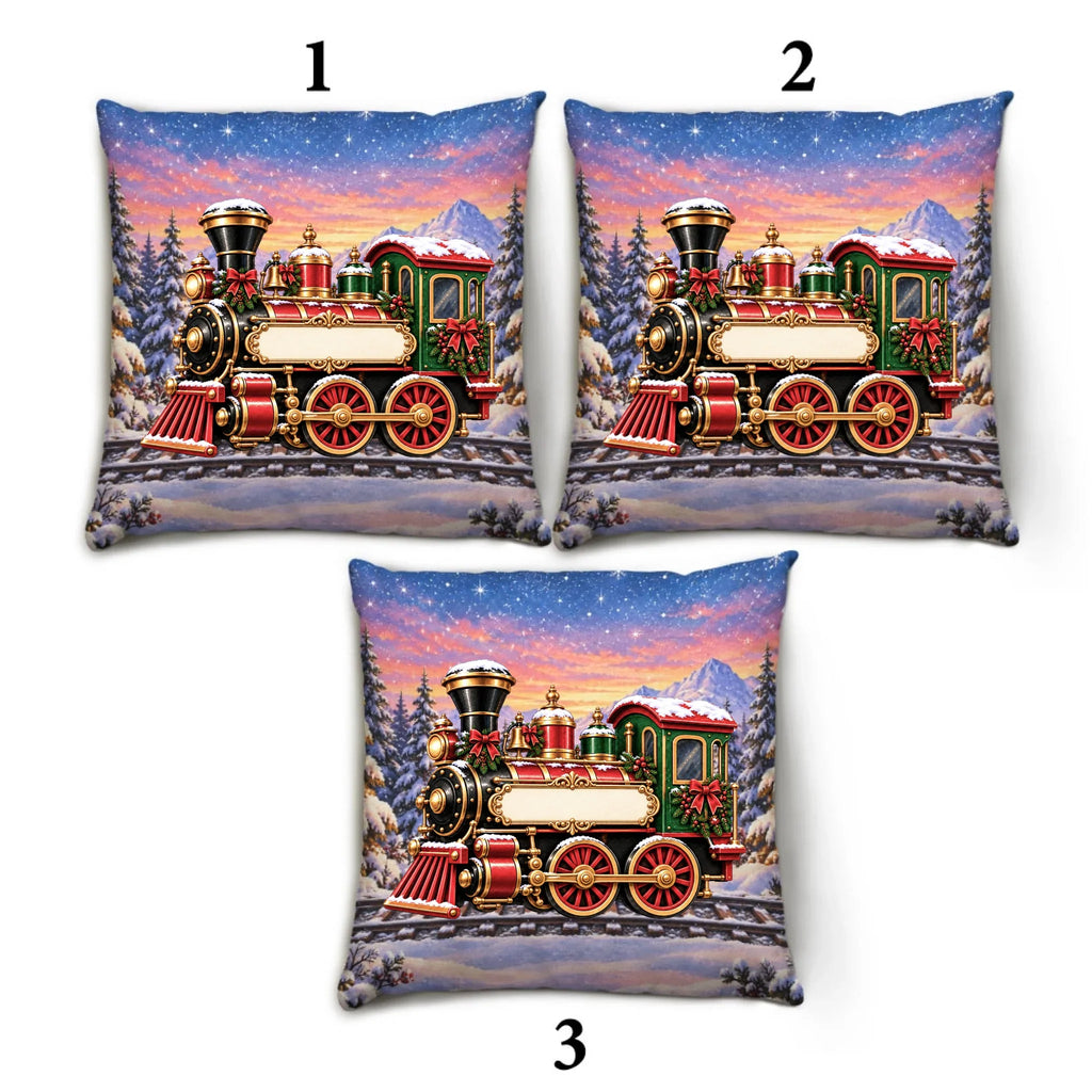 Train Family In Christmas - Personalized Throw Pillow