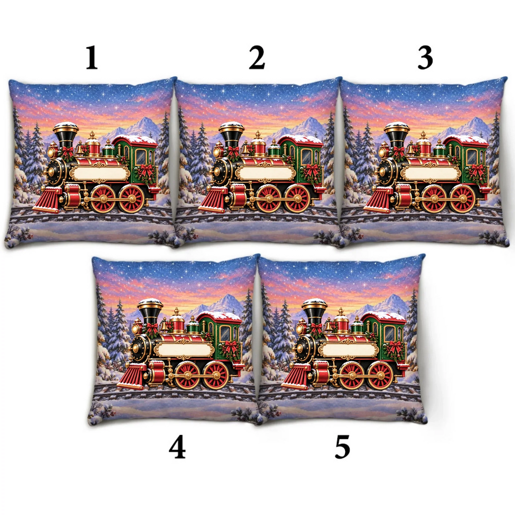 Train Family In Christmas - Personalized Throw Pillow