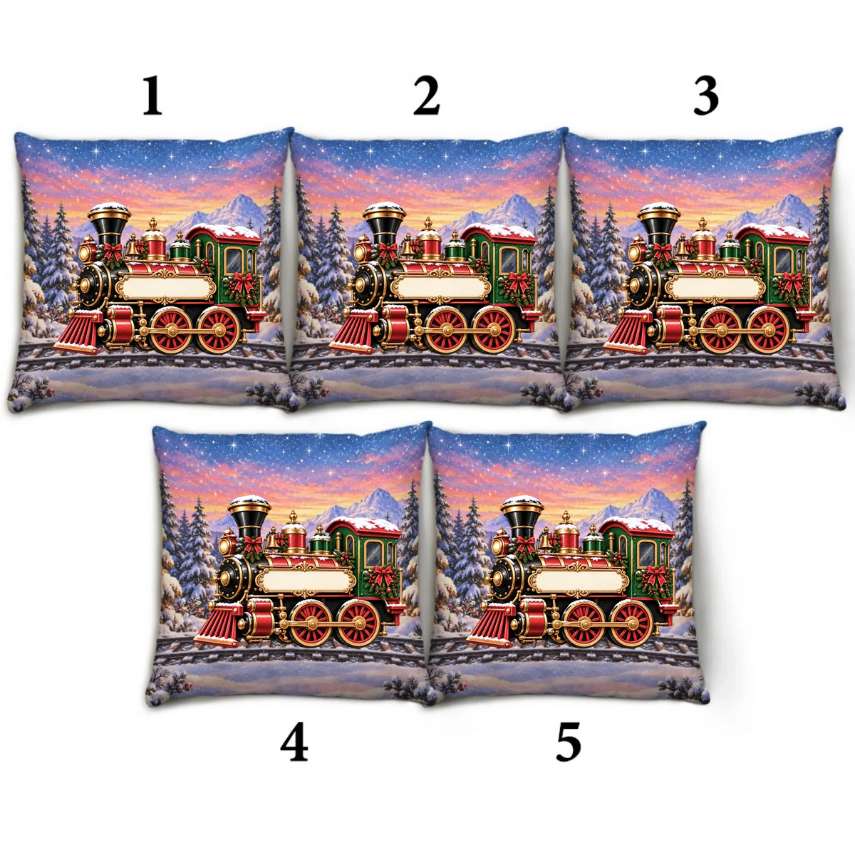 Train Family In Christmas - Personalized Throw Pillow