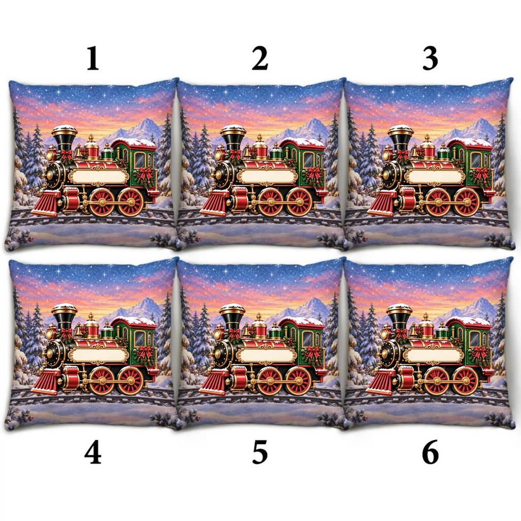 Train Family In Christmas - Personalized Throw Pillow