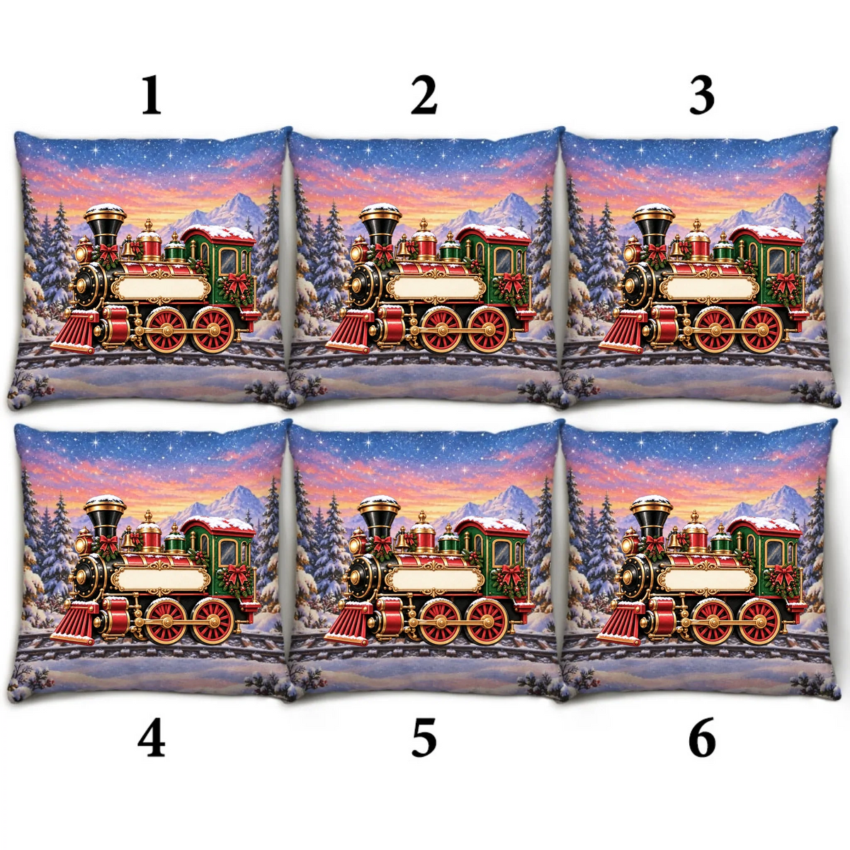 Train Family In Christmas - Personalized Throw Pillow