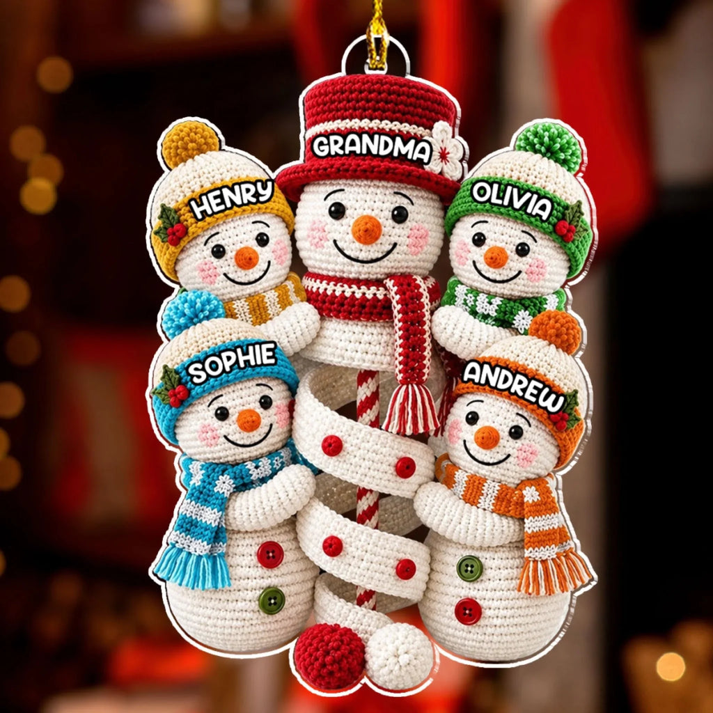 Custom Family Ornament, Christmas Gift for Family Members •  Grandmas Christmas Crew - Personalized Acrylic Ornament
