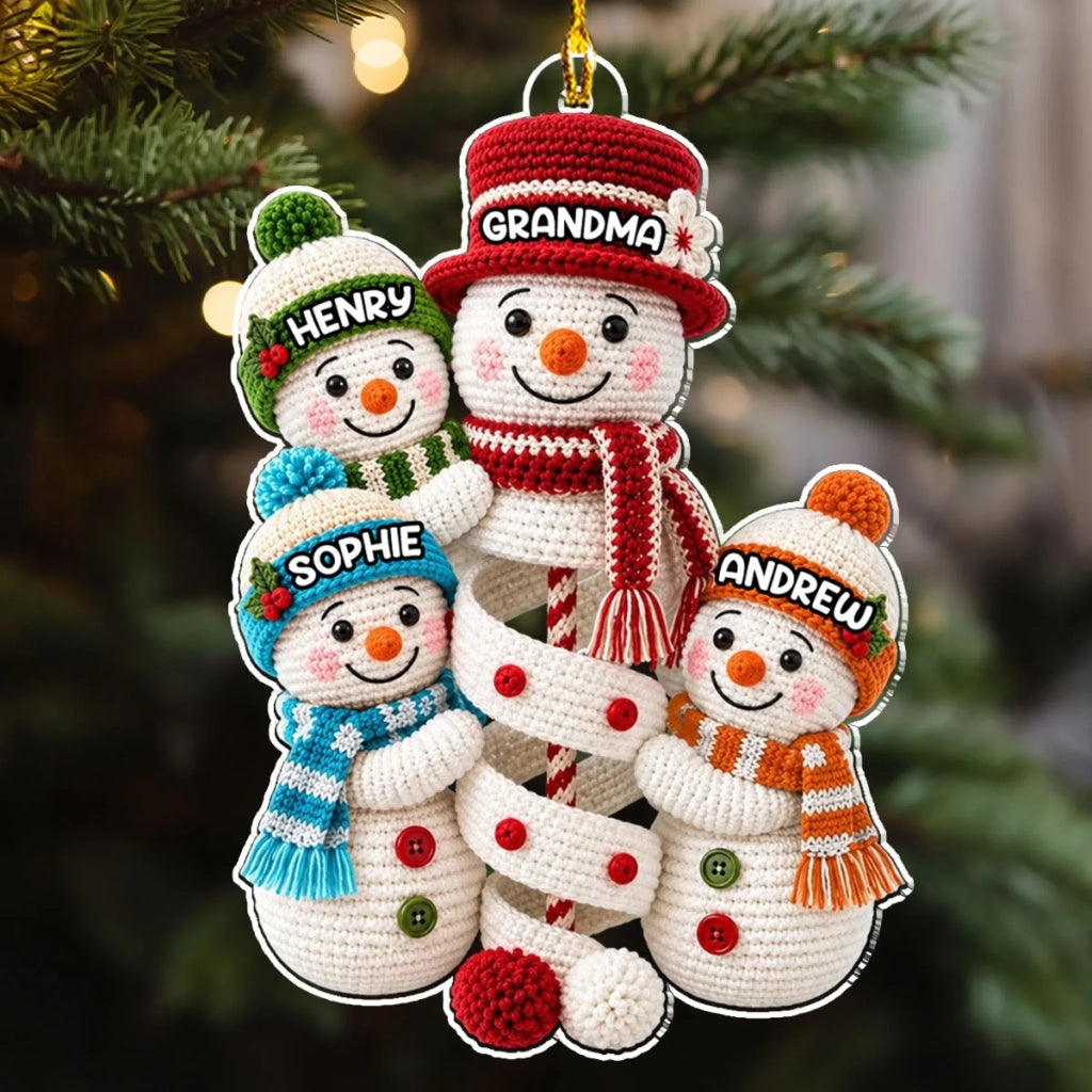 Custom Family Ornament, Christmas Gift for Family Members •  Grandmas Christmas Crew - Personalized Acrylic Ornament
