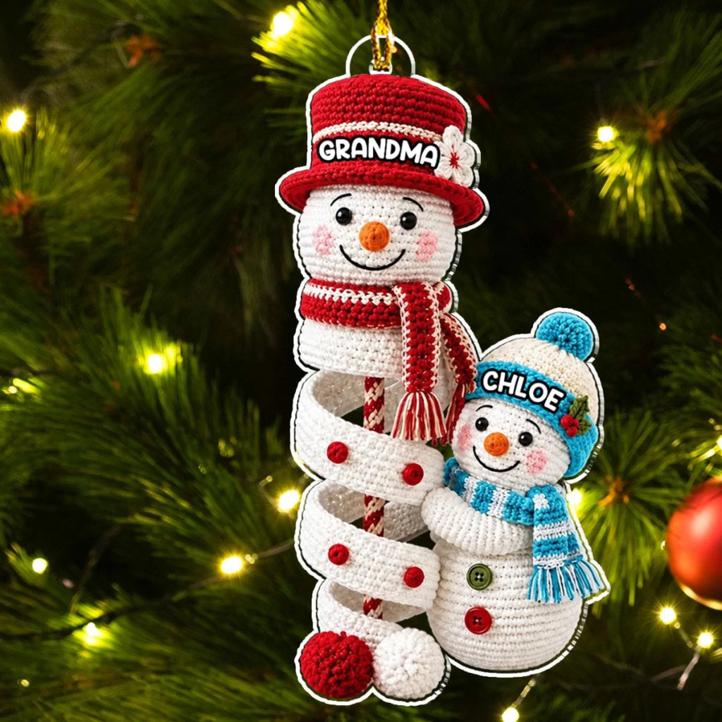 Custom Family Ornament, Christmas Gift for Family Members •  Grandmas Christmas Crew - Personalized Acrylic Ornament