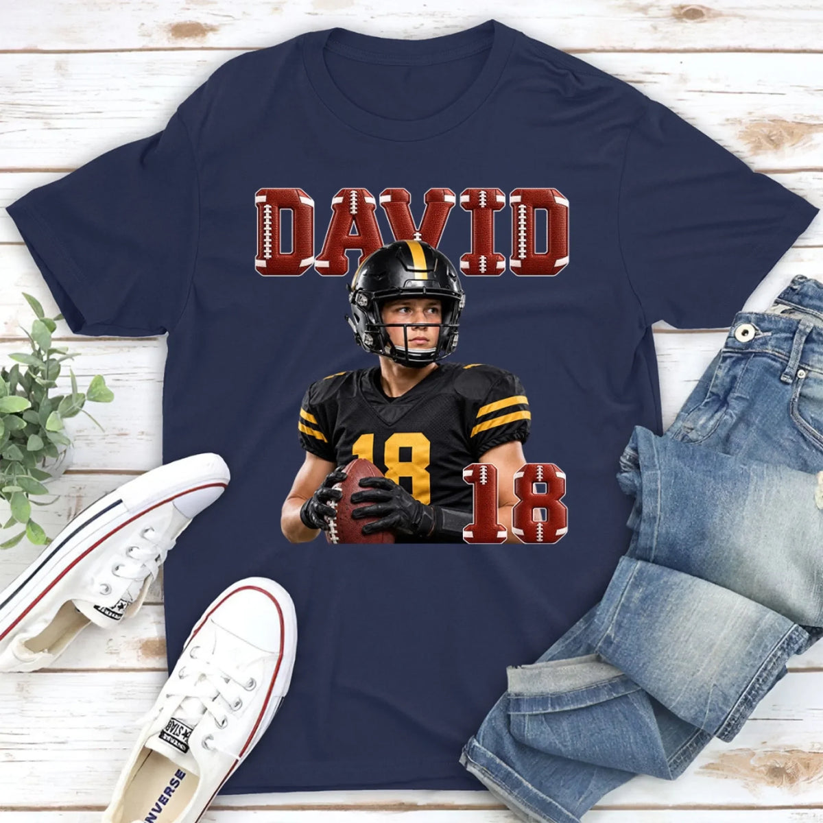 Custom Christmas & Birthday Keepsake Gift • Football Fan Crew - Personalized Shirt
