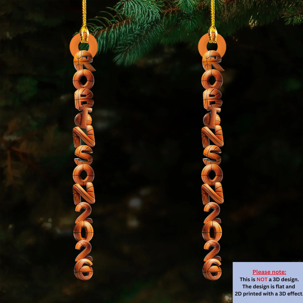 Custom Family Ornament, Christmas Gift for Family Members •  Kids Hobbies - Personalized Wood Ornament