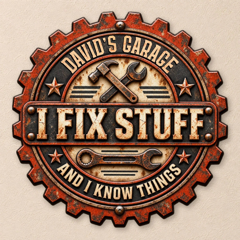 Custom Home & Wall Decor, Birthday & Christmas Gift • Fix Anything - Personalized Freeform Shape Metal Sign