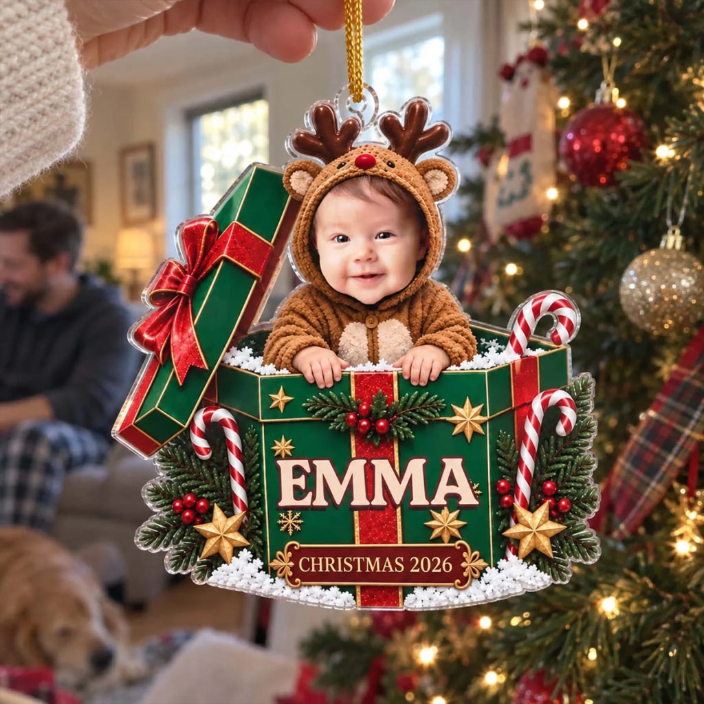 Custom Family Ornament, Christmas Gift for Family Members •  Little Hands Big Love - Personalized Acrylic Ornament