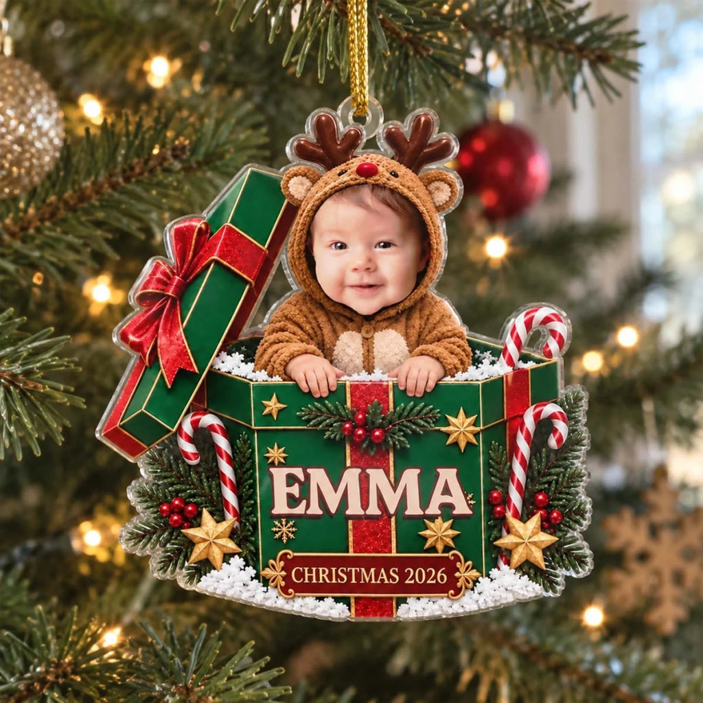 Custom Family Ornament, Christmas Gift for Family Members •  Little Hands Big Love - Personalized Acrylic Ornament
