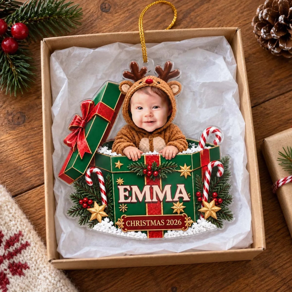 Custom Family Ornament, Christmas Gift for Family Members •  Little Hands Big Love - Personalized Acrylic Ornament