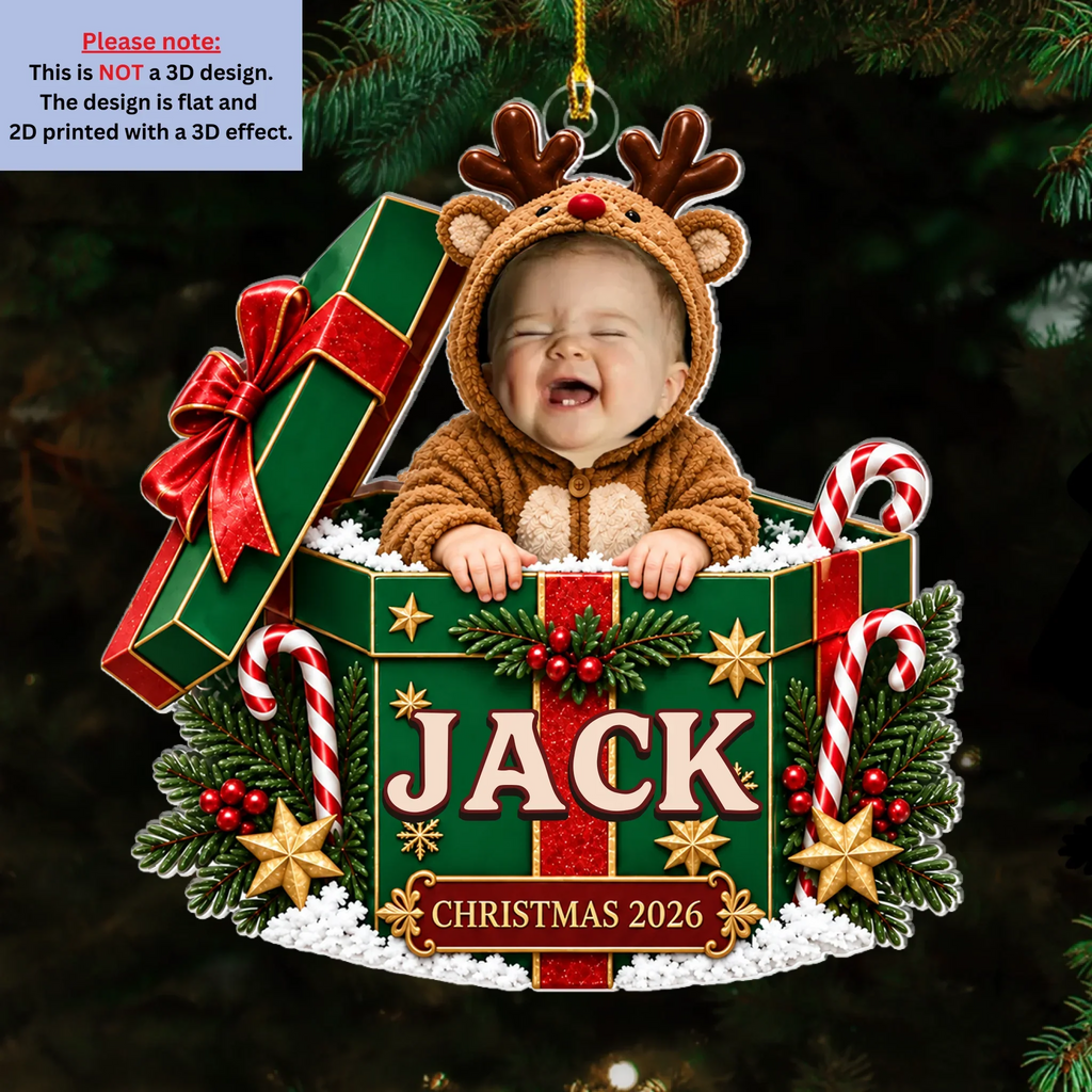 Custom Family Ornament, Christmas Gift for Family Members •  Little Hands Big Love - Personalized Acrylic Ornament