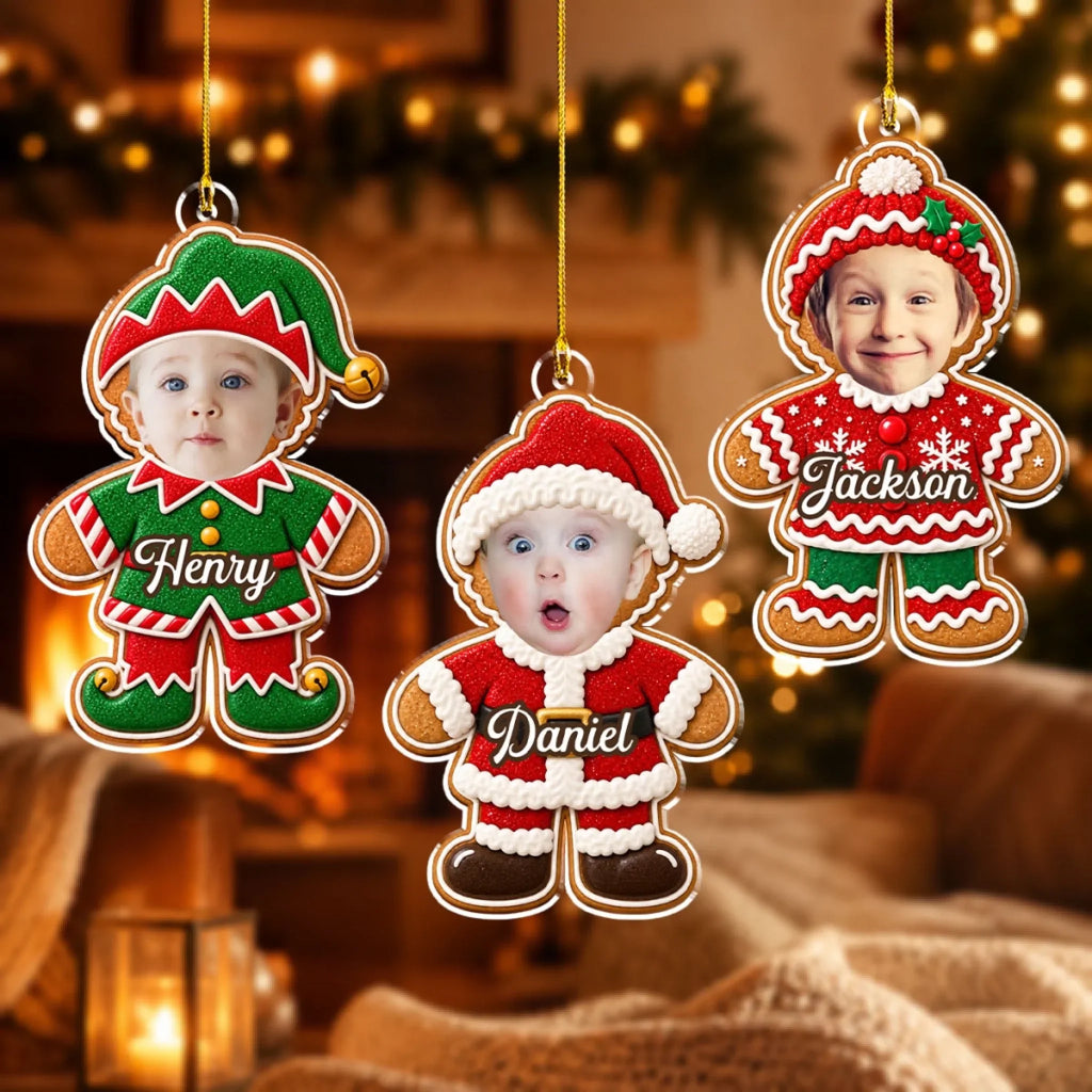 Custom Family Ornament, Christmas Gift for Family Members •  Tiny Holiday Cheer - Personalized Acrylic Ornament
