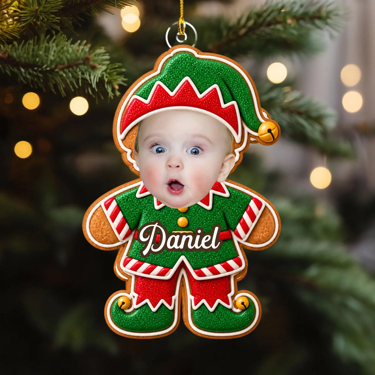 Custom Family Ornament, Christmas Gift for Family Members •  Tiny Holiday Cheer - Personalized Acrylic Ornament