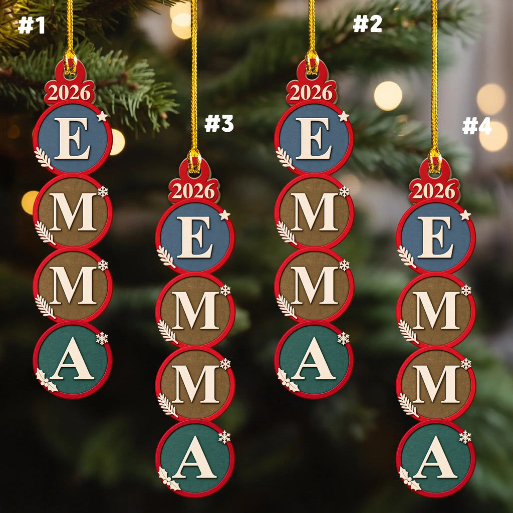 Custom Family Ornament, Christmas Gift for Family Members •  Our Merry Lineup - Personalized Wood Ornament