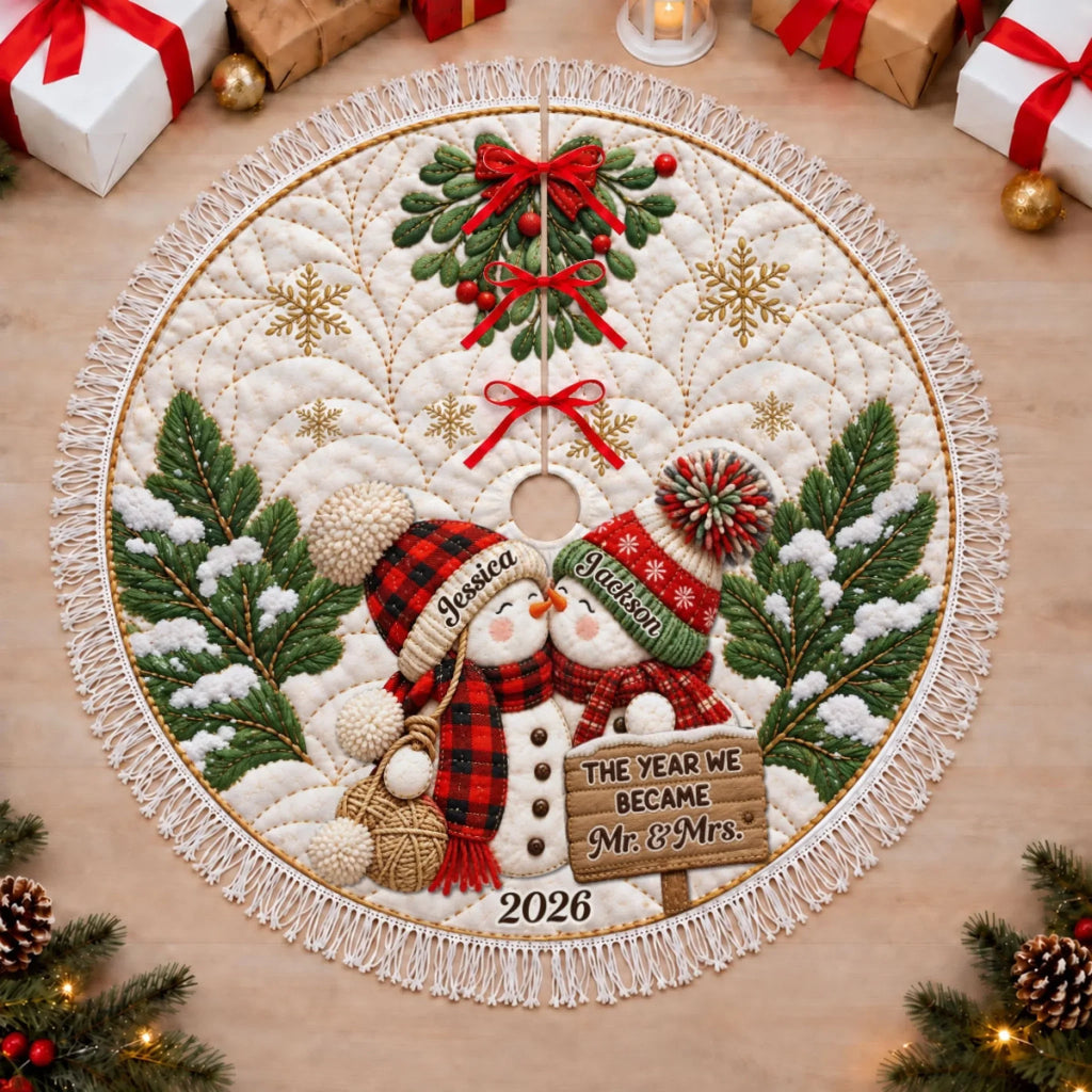 Merry And Bright Together - Personalized Tree Skirt