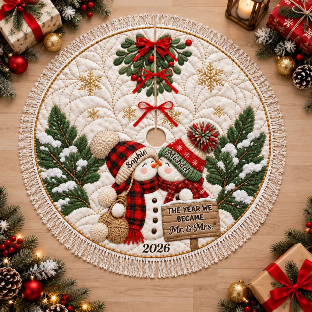 Merry And Bright Together - Personalized Tree Skirt