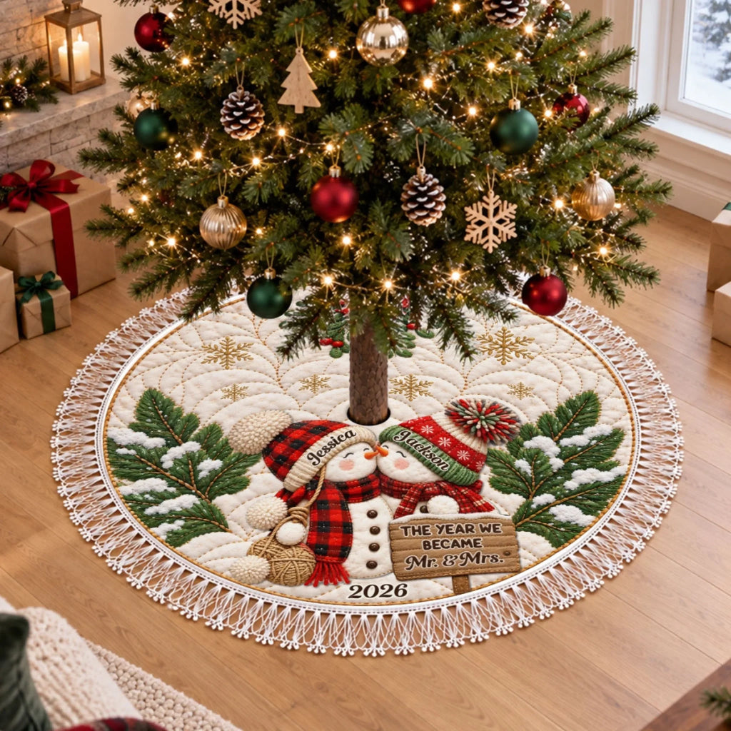 Merry And Bright Together - Personalized Tree Skirt