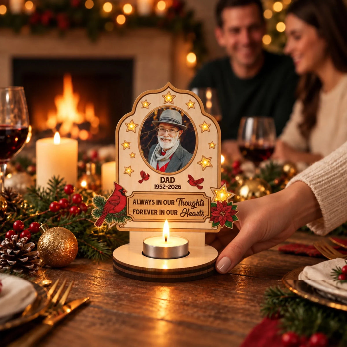 Always With You - Personalized Wooden Candle Holder